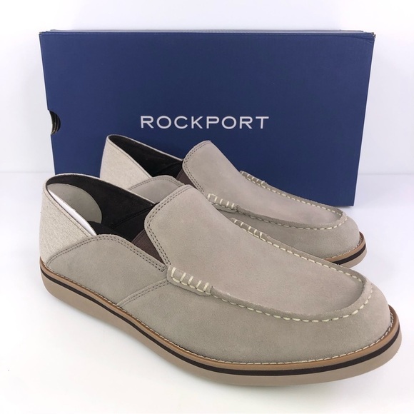 ROCKPORT Men's Tucker Venetian Slip On Loafers Shoes Stone  $115 New - Picture 1 of 8